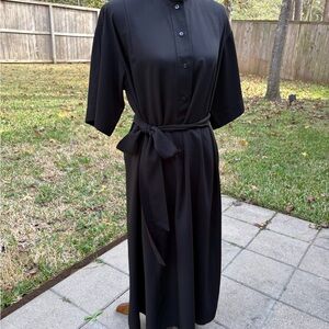 H&M Elegant Black Maxi Dress with Tie
